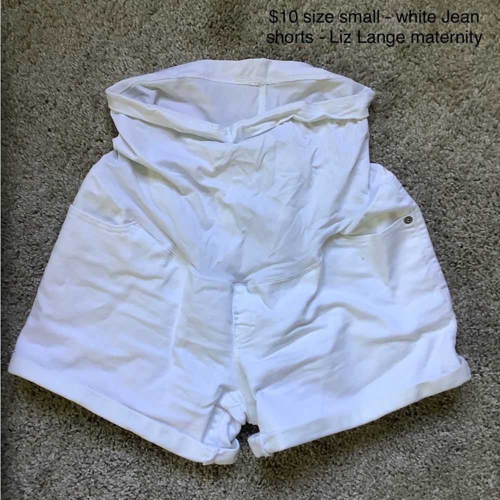Liz Lange Maternity White Jean Shorts